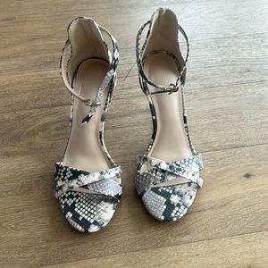 Kaari Blue Snakeskin Strappy Heel